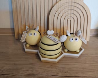 Bienen Salz & Pfeffer Streuer Set mit Zuckerdose – Biene Horsti Gewürzset – 3D Druck Küche – Bienen Deko – Geschenk für Bienenliebhaber
