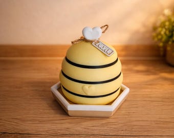 Zuckerdose Biene für Würfelzucker – Bienen Zucker Dose mit Deckel – 3D Druck PLA – Küchen Deko – Geschenk Idee – optional Waben Tablett
