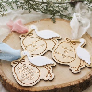 Baby Announcement Ornament | Pregnancy Announcement Ornament | Stork Ornament | Baby Ornament