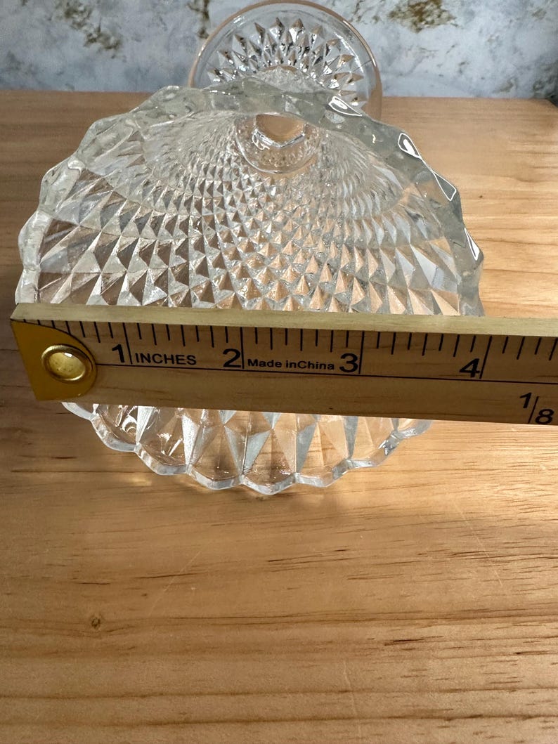 Vintage Indiana Glass Diamond Point Glass Footed Trumpet Vase - Etsy