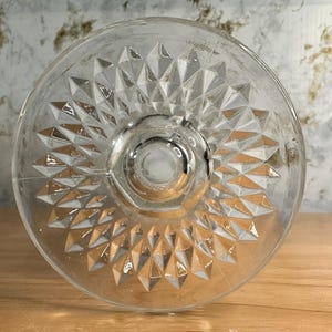 Vintage Indiana Glass Diamond Point Glass Footed Trumpet Vase - Etsy
