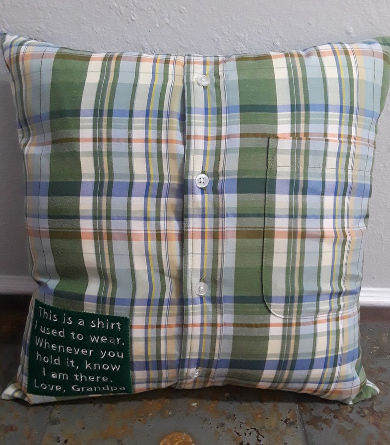 Memorial Pillow From Shirt Pillow Made From Shirt Dress Etsy