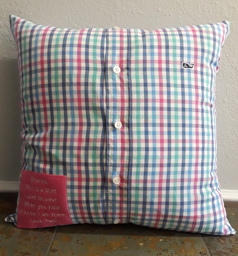 Memorial Pillow From Shirt Pillow Made From Shirt Dress Etsy