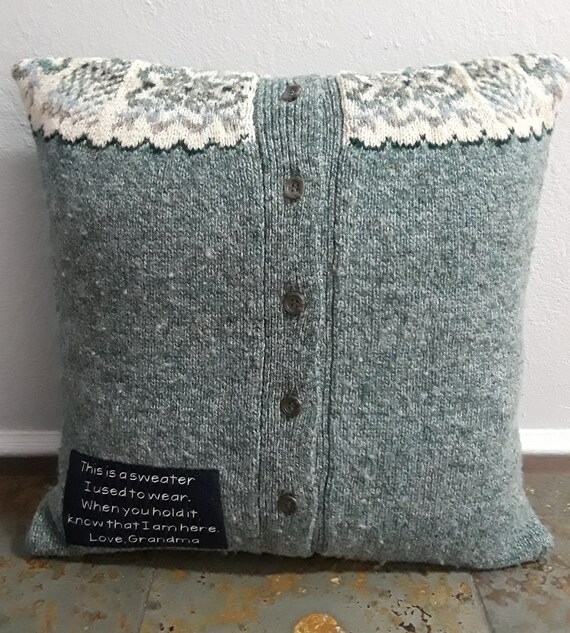 sweater pillows with buttons