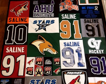 Memory Quilts Made From T-Shirts and Clothes, Handmade Mosaic Quilts, Personalized Keepsake Blanket