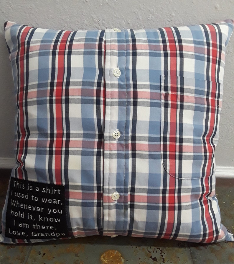 Memorial Pillow From Shirt Pillow Made From Shirt Dress Etsy