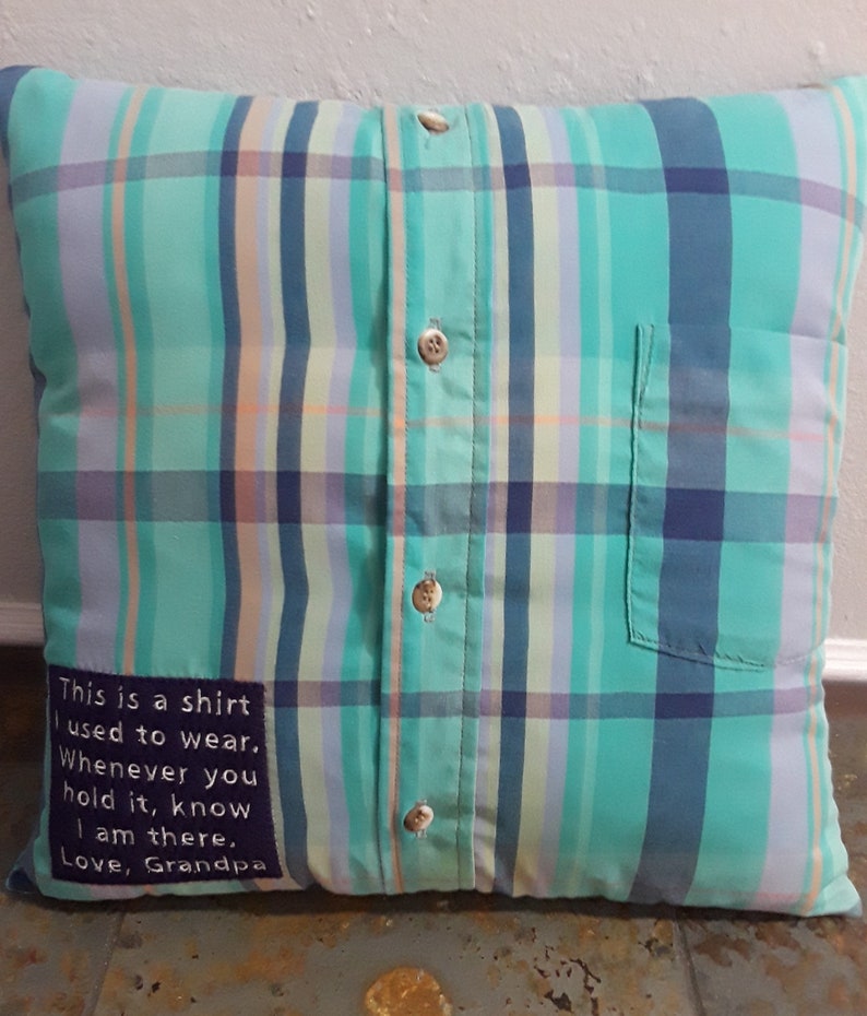 Memory Pillow From Shirt Pillow Made From Shirt Dress Shirt Etsy