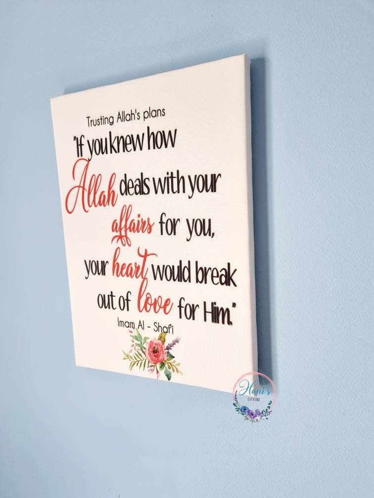 a4 islamic canvas wall art inspirational muslim quotes etsy