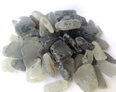 10-30 set long 1 quot - 2 quot Bulk real genuine sea glass lavender gray color Crafts and jewelry beach glass supplies