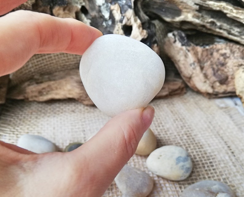 White quartz lot 13 Beach round sea rocks White tumble stone Wishing stones