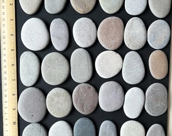 Beach large stones lot 9-27 Sea pebbles craft Natural flat sea grey stones oval round Guest book stones wedding rocks