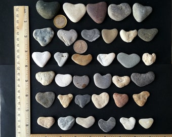 3/4'' - 1 1/2'' Genuine Heart Shaped Rocks Bulk, Lot 5-25 Pieces, Heart Stones