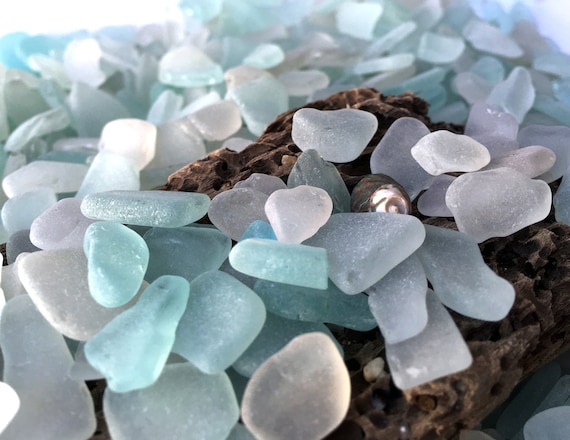 Sea Glass Small 100-500 Lot Bulk Craft Set Crafts and Jewelry Real Glass  Mosaic Sea Glass Real Sea Genuine Very Tiny Sea Glass Light Blue 