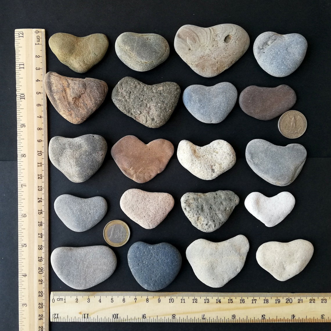 Large 1 2/3 2 1/2 Genuine Heart Shaped Rocks | Etsy