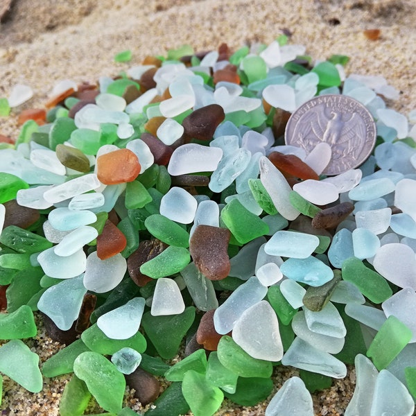 Sea glass small 50-500 lot Bulk real beach glass Mosaic sea glass Real genuine very tiny sea glass mix color