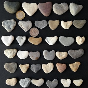 3/4'' 1 1/2'' Genuine Heart Shaped Rocks - Etsy