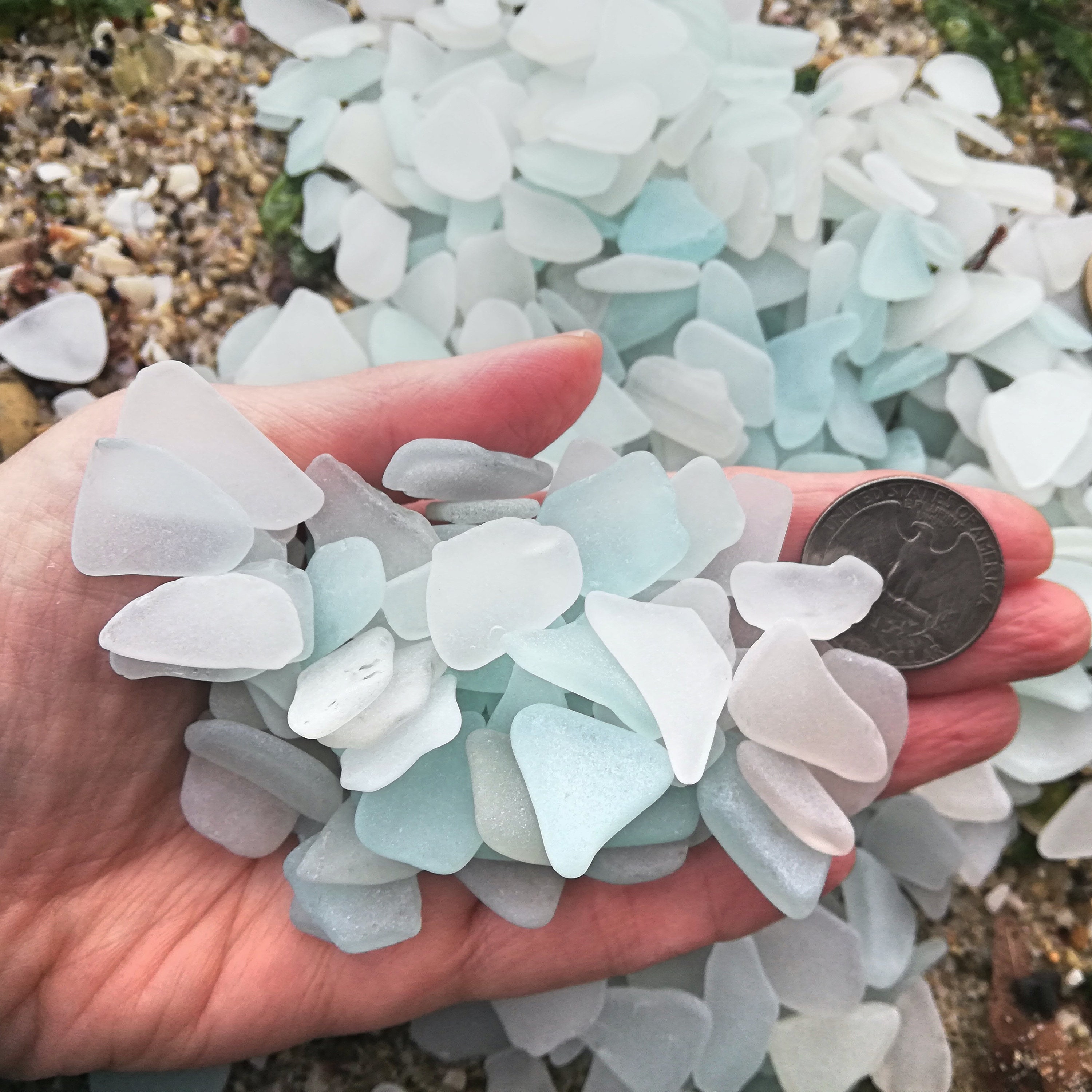 Clear Sea Glass Bulk , Small Size ,genuine Beach Glass for Crafts