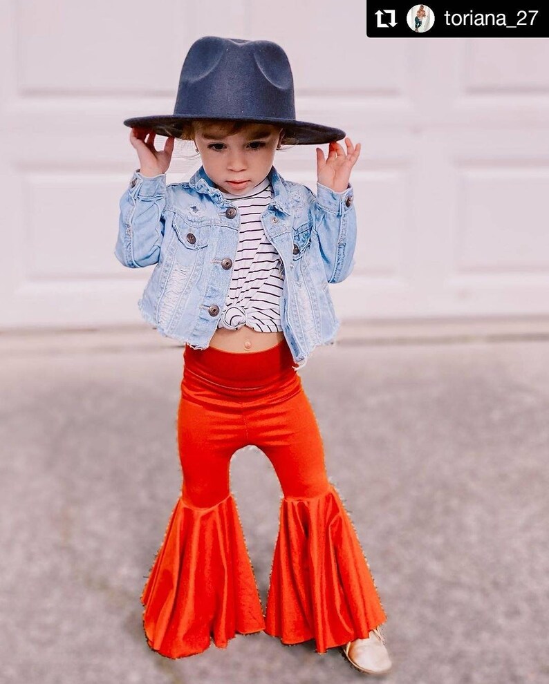 Fall Solid Rust Twirl Bell Bottoms Baby and Toddler Girl Etsy
