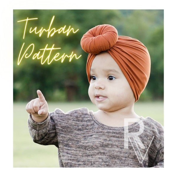 Bow & Bun Turban Hat Digital PDF Sewing Pattern for Dolls, Babies, Toddlers, and Kids, Recaptured Values Patterns, VIDEO instructions only