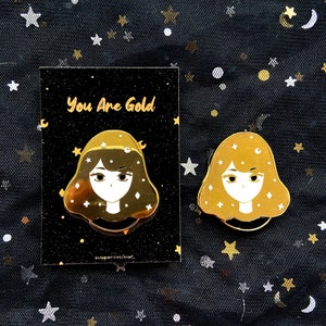 You Are Gold Hard Gold Enamel Pin 1.3 Inches image 1