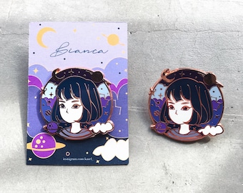 Bianca Hard Gold Enamel Pin 1.5 inches