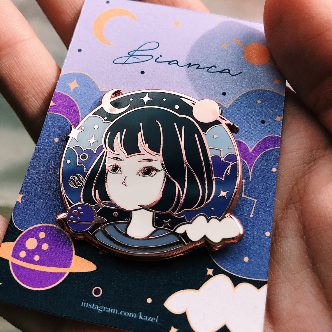 Bianca Hard Gold Enamel Pin 1.5 Inches - Etsy
