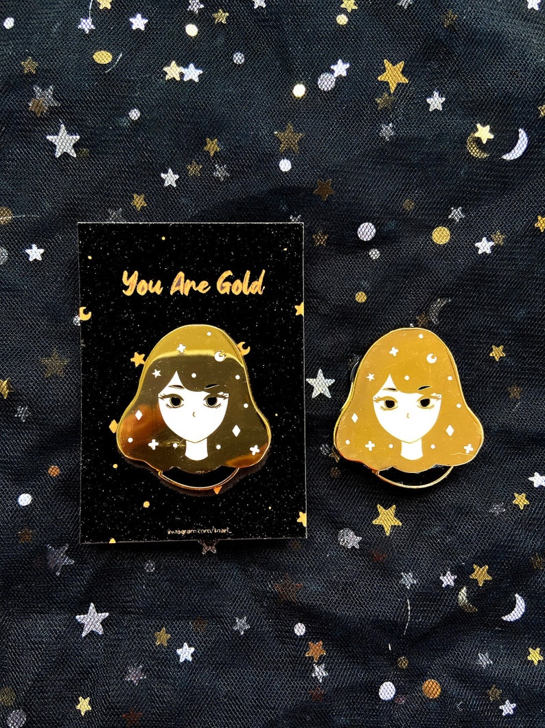 You Are Gold Hard Gold Enamel Pin 1.3 Inches image 1