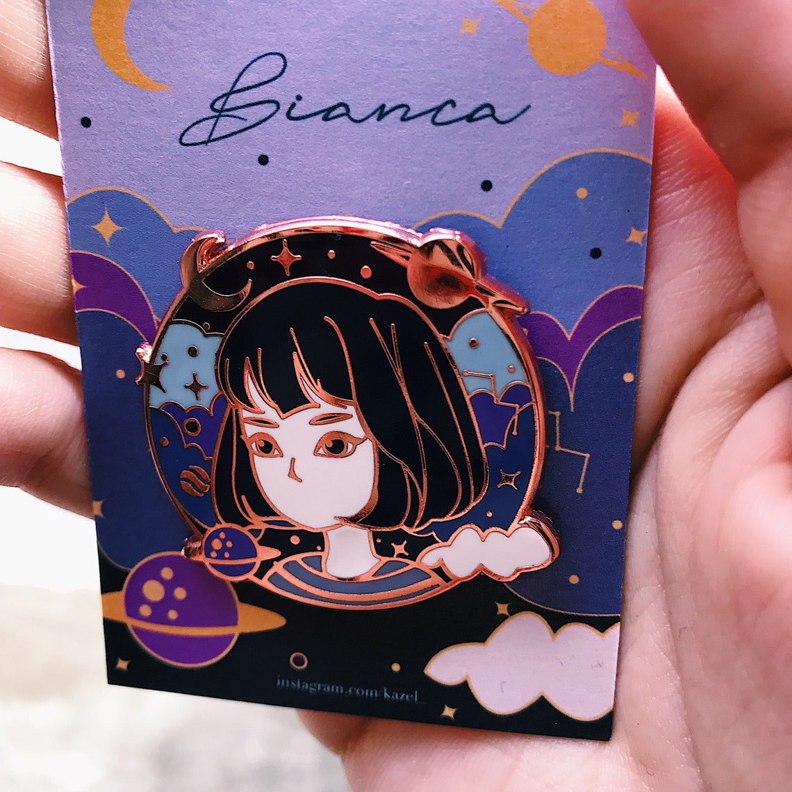 Bianca Hard Gold Enamel Pin 1.5 Inches - Etsy