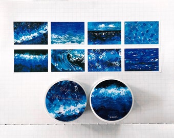 Deep Ultramarine Watercolor Washi Tape