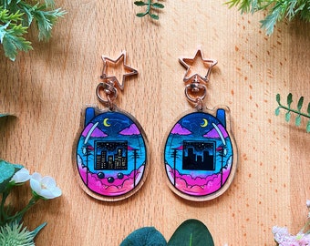 Nightfall Watercolor Double-sided keychain