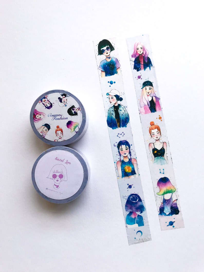 Cosmos Fashion Watercolor Washi Tape image 1