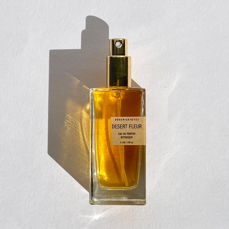 Desert Fleur Perfume Mist 3.4oz by Bohemian Rêves – large-format fragrance bottle with notes of patchouli, amber, and vanilla.