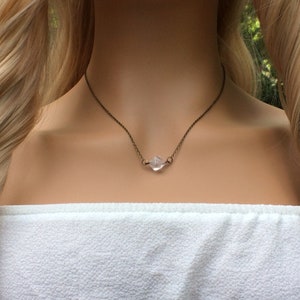 Elegant Rose Quartz Gemstone Necklace - Minimalist Gift for Her