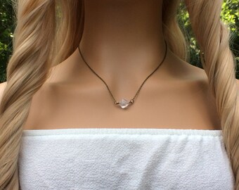 Rose Quartz choker necklace