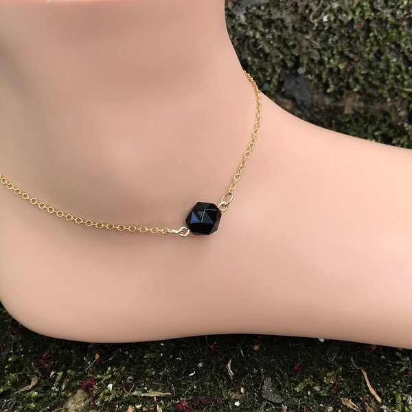 Black Onyx anklet, anxiety, empowerment