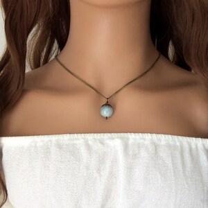 Handmade Aquamarine Pendant Necklace - March Birthstone Gift For Her