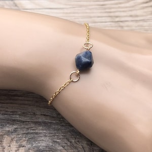Minimalist Blue Sodalite Gemstone bracelet - Perfect Gift for Her