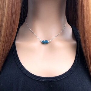 Crystal necklace, Apatite, dainty, minimalist, gift for her