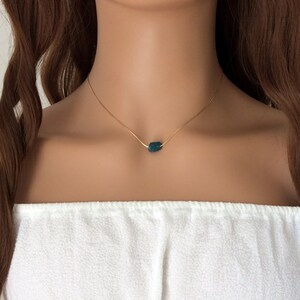 Crystal necklace, Apatite, dainty, single stone, minimalist, gift for her