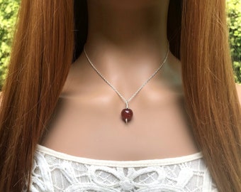 Handmade Carnelian Pendant Necklace - Unique Gift For Her