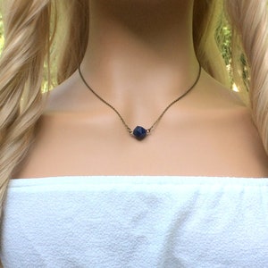 Minimalist Blue Sodalite Gemstone Necklace - Dainty Gift For Her