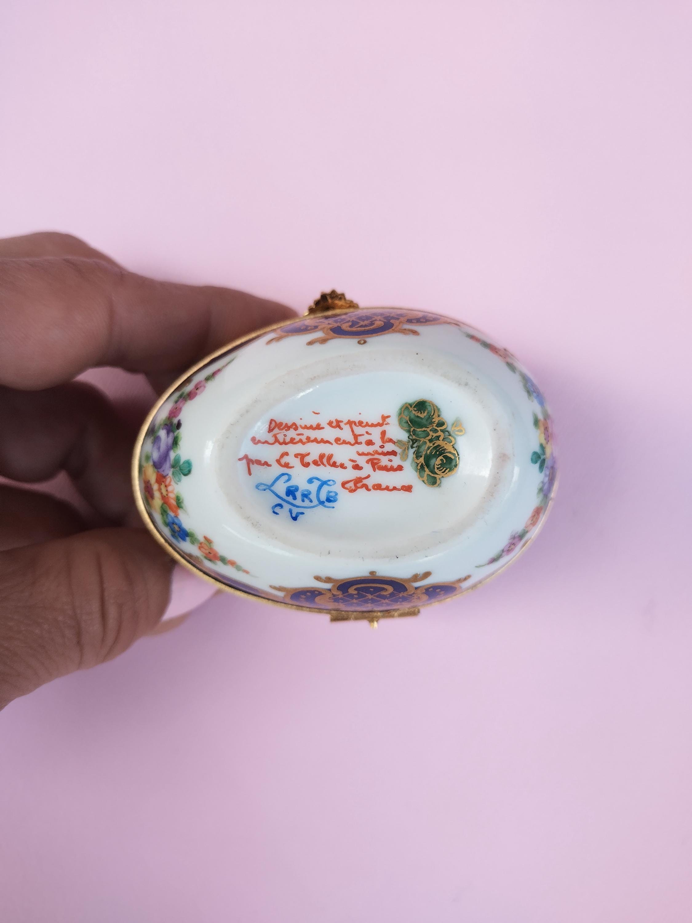 Tiffany & Co Le Tallec Hand Painted Porcelain Egg Trinket Box
