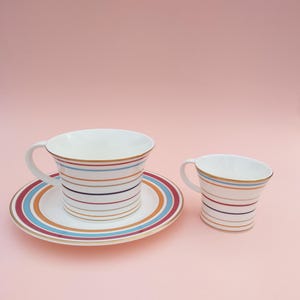 Modern Tea Cup stripe design / Coffee Cup Striped Saucer