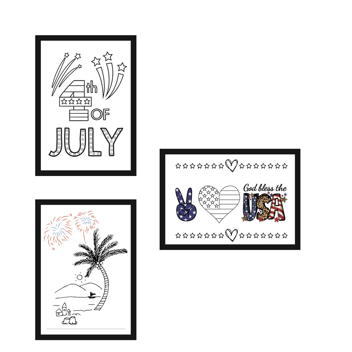 Set of 20 - 4th of July Handprint Art, Activity, Coloring Pages ...