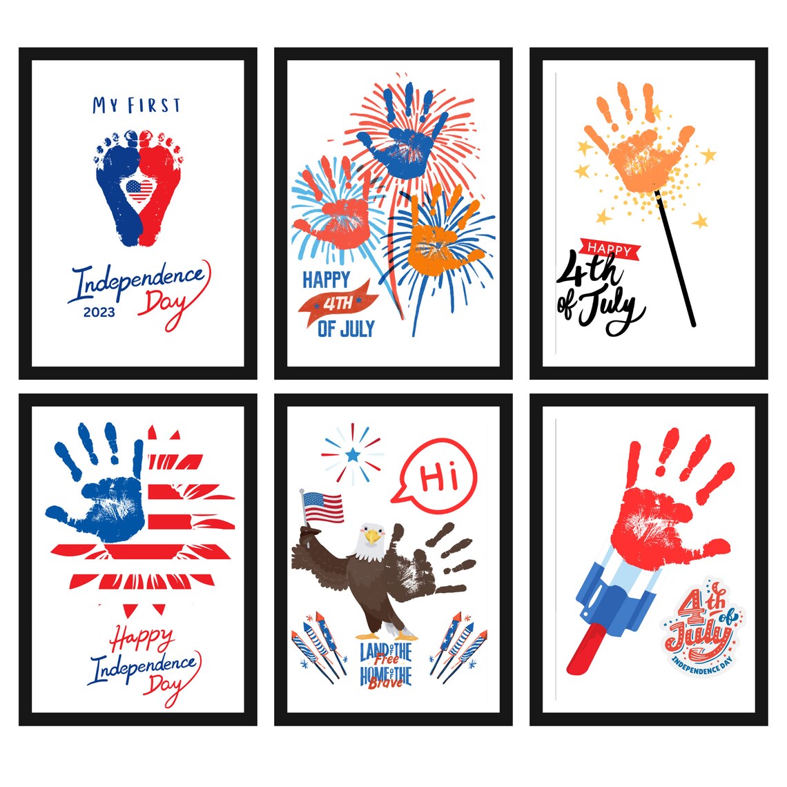 Set of 20 - 4th of July Handprint Art, Activity, Coloring Pages ...