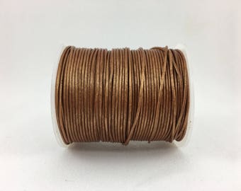 1.5mm 10-20ft Real Leather Natural Round Cord - Copper