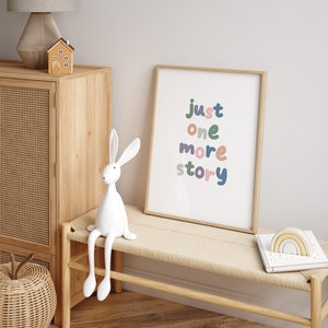 Just One More Story Print, Quote Print for Nursery, Playroom Prints ...