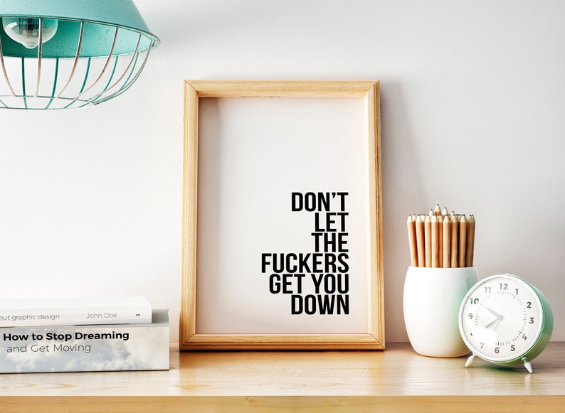 Motivational saying funny wall art signs wall decor rude Etsy