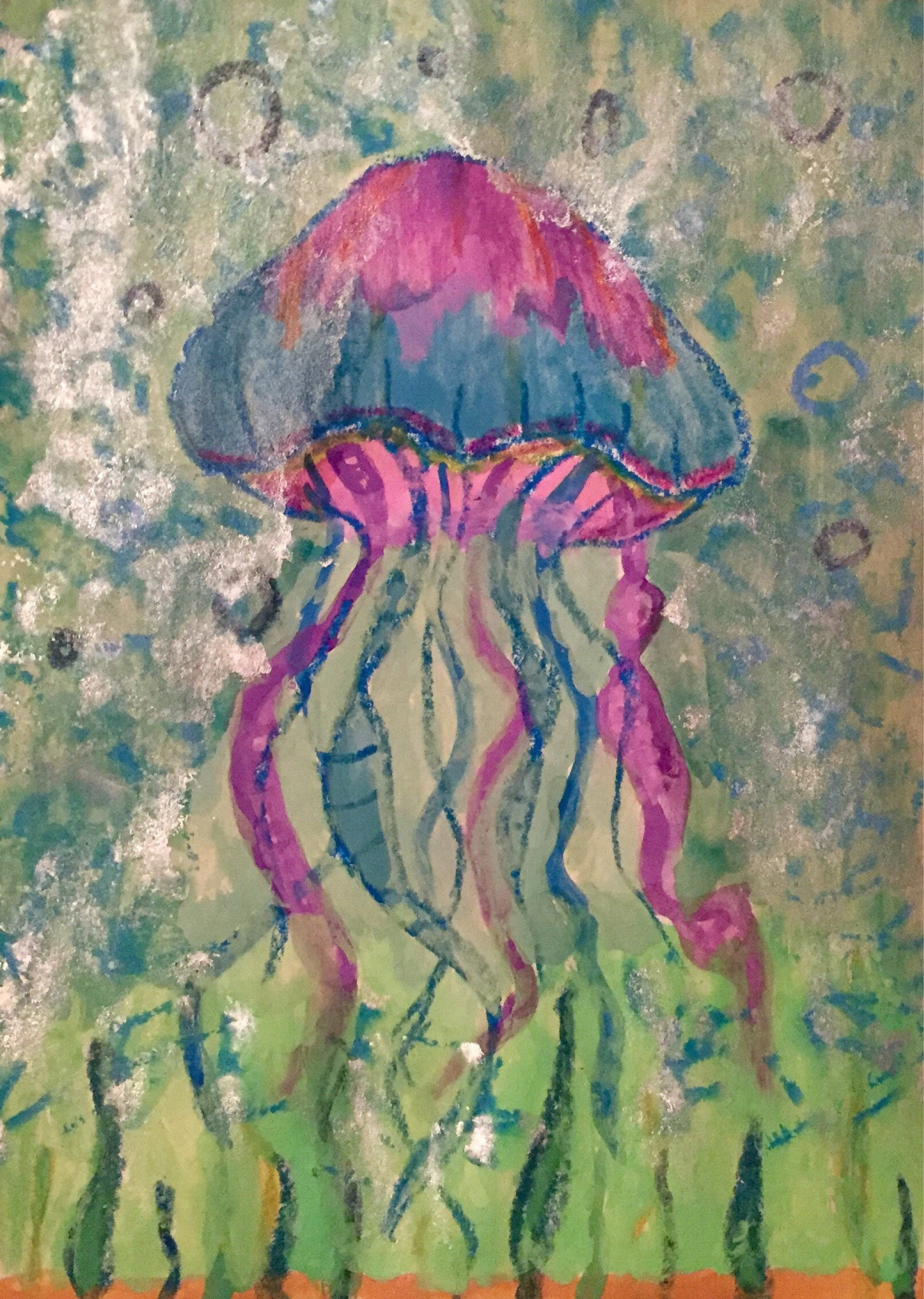 Jelly HazeJelly fish Painting alcohol ink oil pastels Etsy