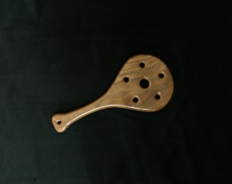 Walnut Holey Pong Spanking Paddle | BDSM Discipline Exotic Wooden Paddle | Spanking Toy Punishment Paddle | Over the Knee